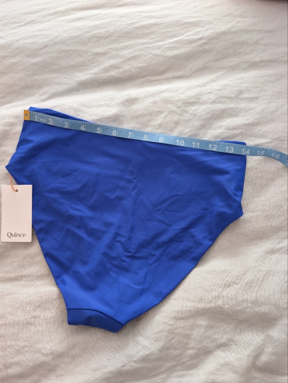 NWT Quince Royal Cobalt Blue Italian High Waisted Bikini Bottom Size Large - Picture 4 of 5